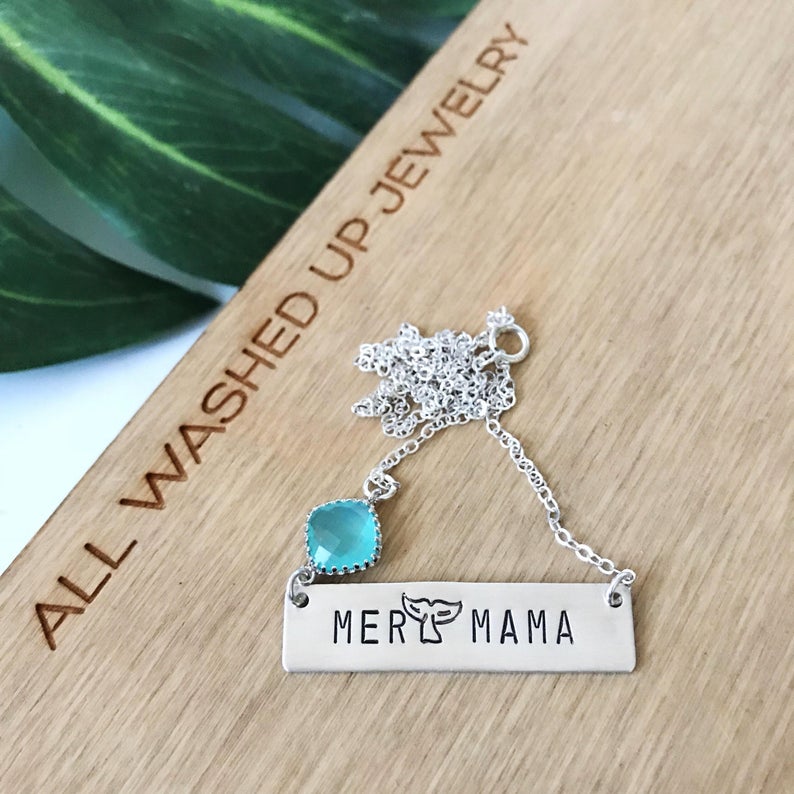 Silver MerMama Bar Necklace