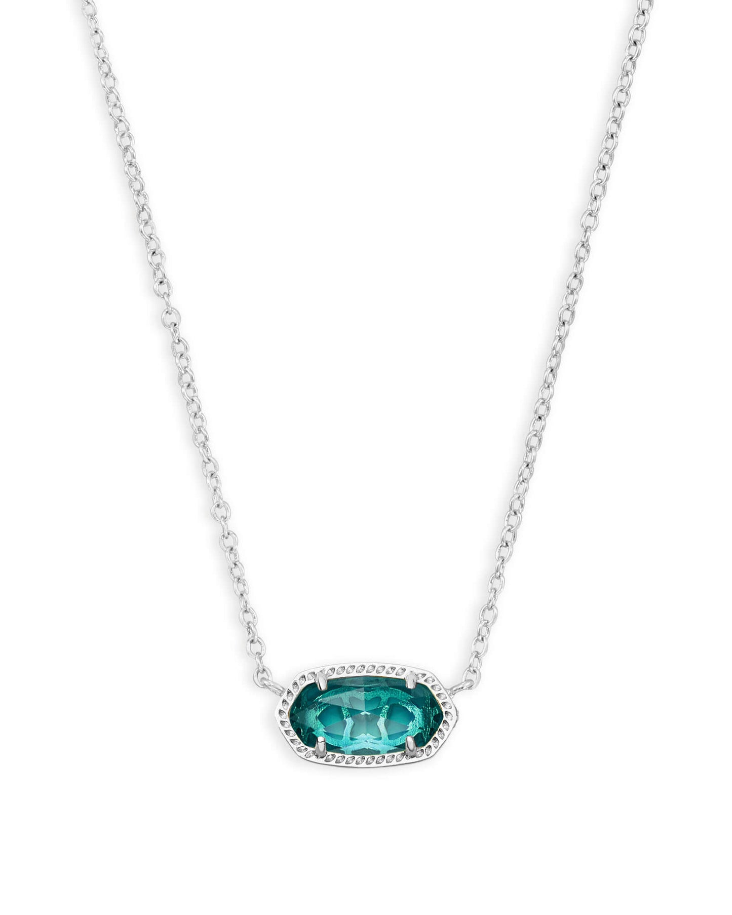Elisa Necklace Rhodium London Blue Glass