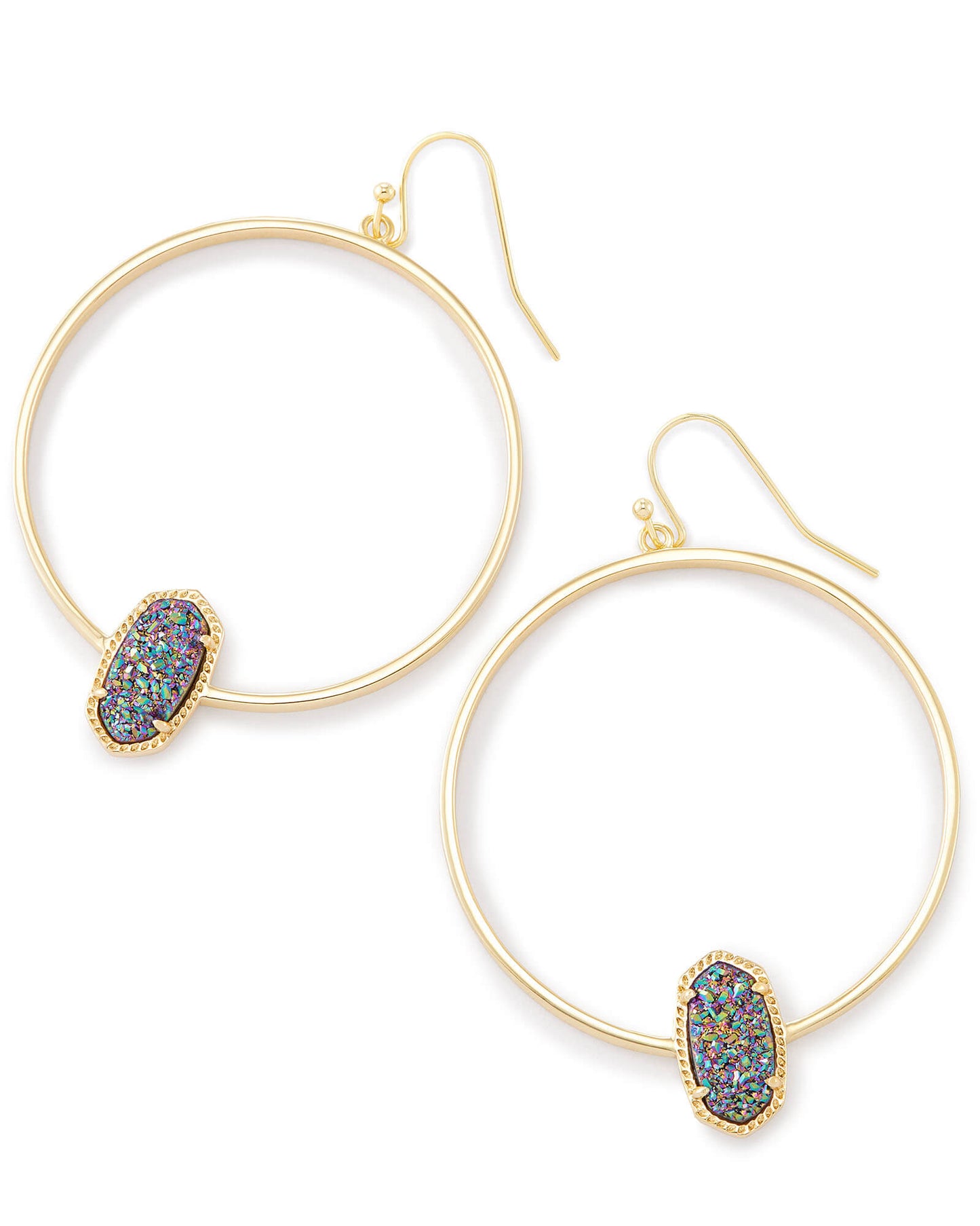 Elora Gold Multi Drusy Earrings