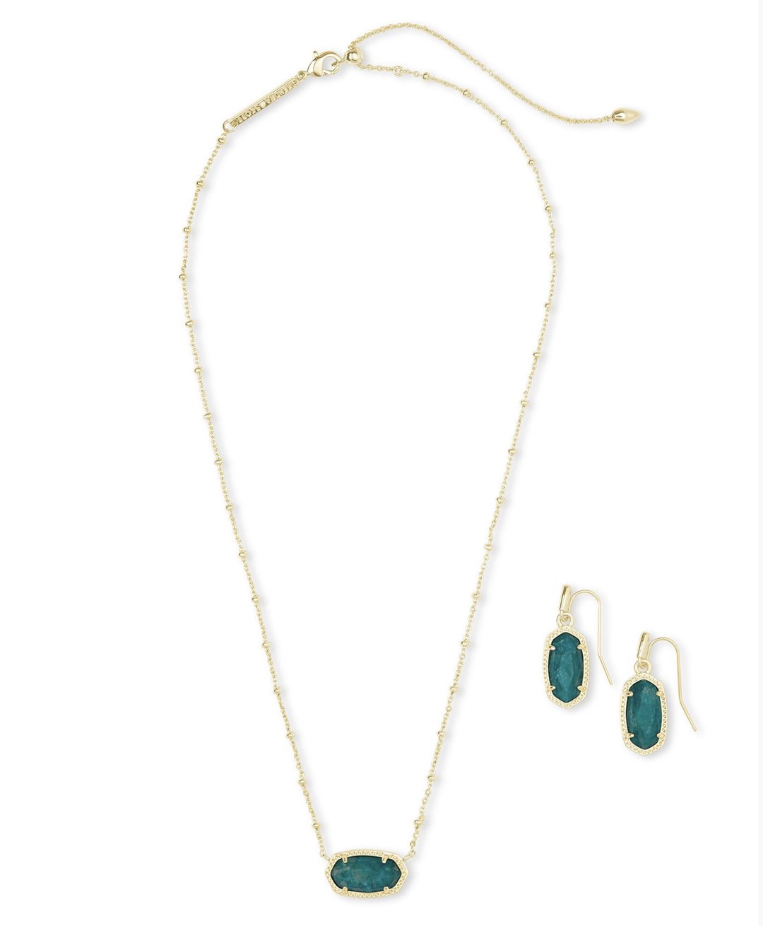 Gift Set Elisa & Lee Gold/Dark Teal Amazonite
