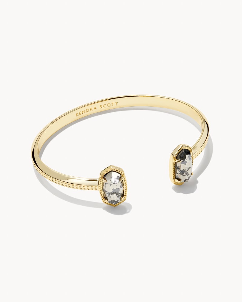 Elton Cuff Bracelet Gold Black Pyrite