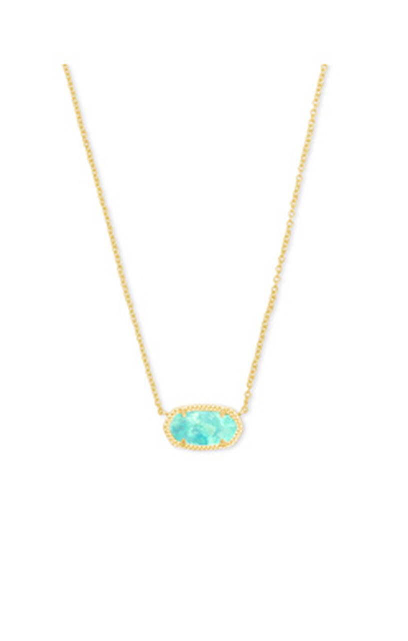 Elisa Gold Necklace Iridescent Mint Illusion