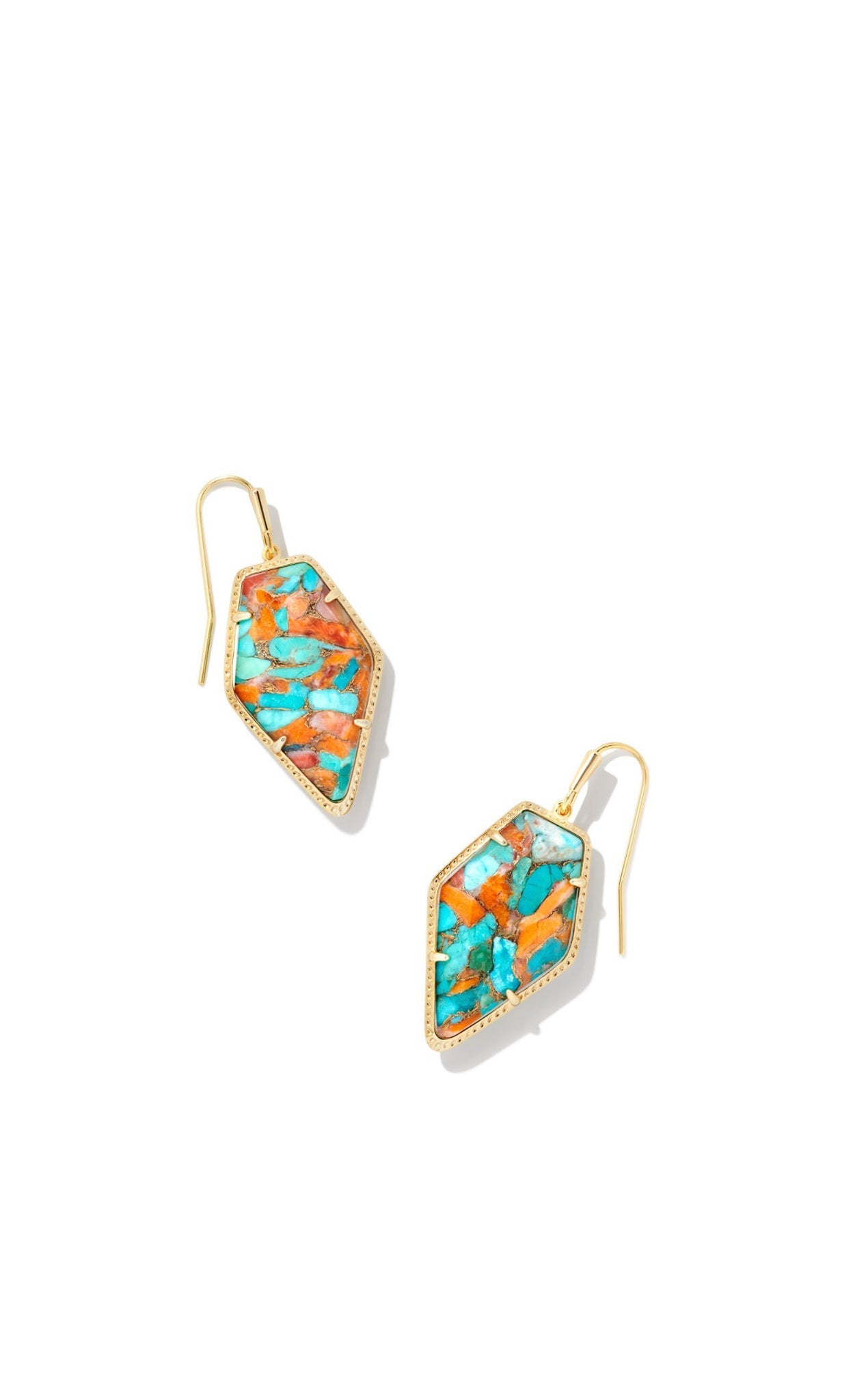 Framed Tessa Gold Oyster Turq Neck