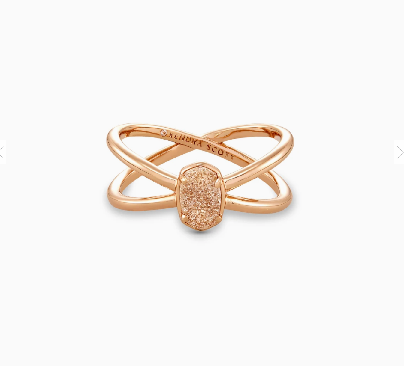 EMILIE DOUBLE BAND RING ROSE GOLD SAND DRUSY 8
