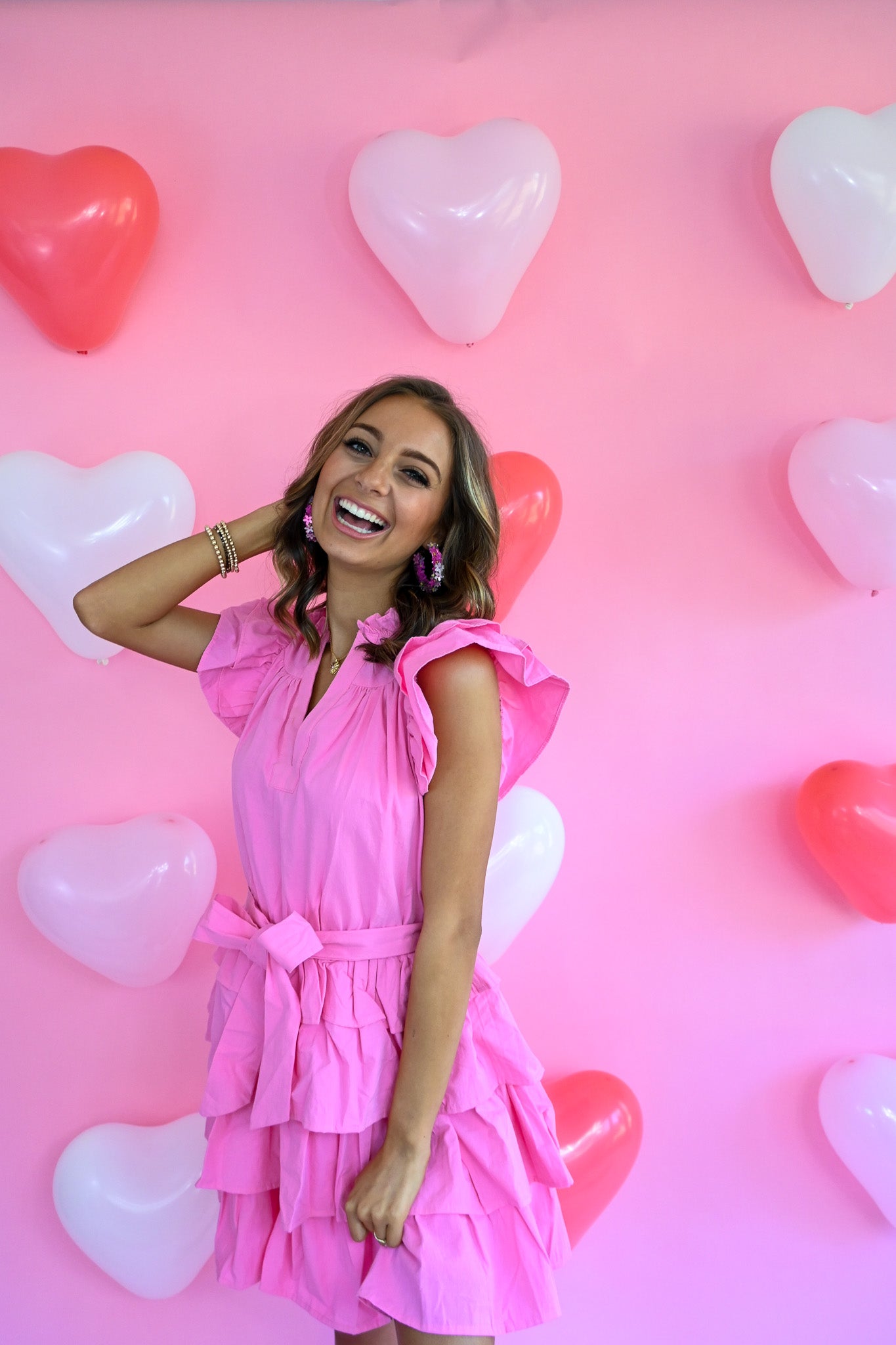 Rewind The Night Pink Tiered Dress -