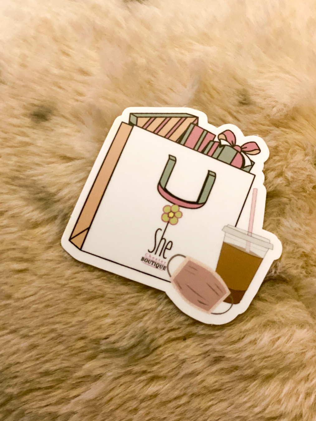 She Chester Mask Coffe Shop Sticker