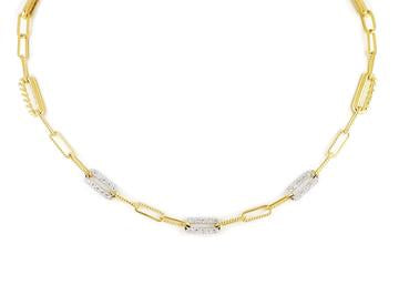 Diamante Three Station Pavé Necklace N5357-RF04