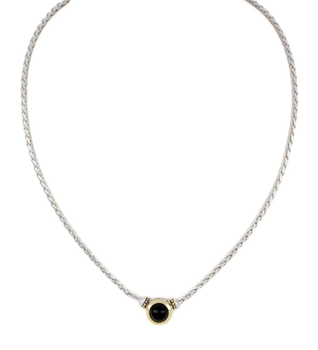 Genuine Black Onyx Necklace N5123-A503