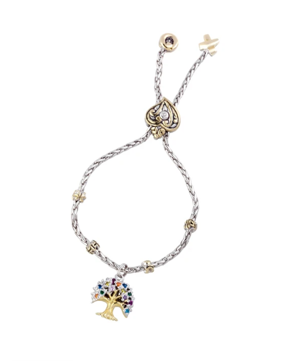 Multicolor Tree of Life Adjustable Bracelet B5075-AMUL