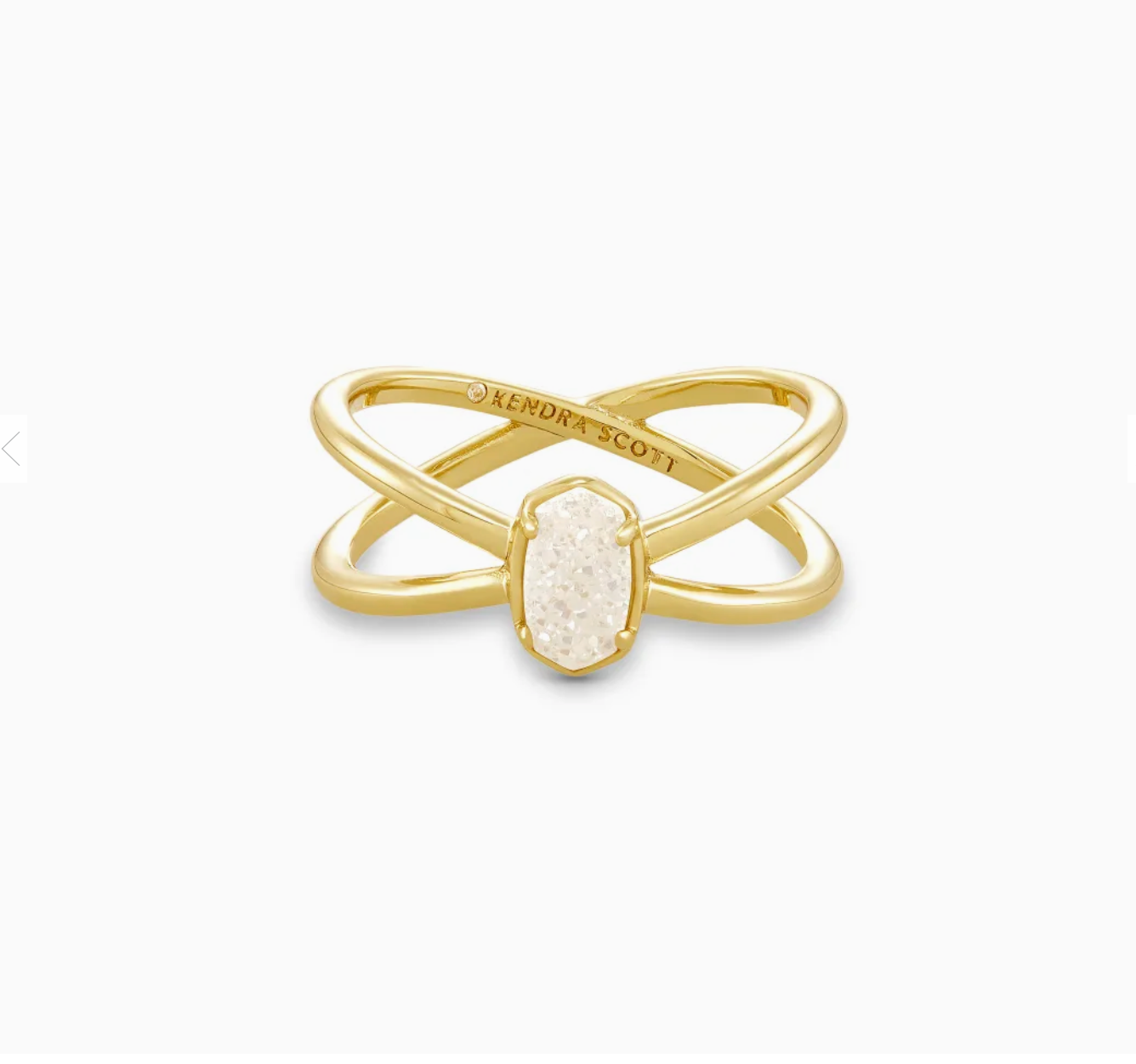 Emilie Double Band Ring GLd/Iridescent Drusy Sz 7