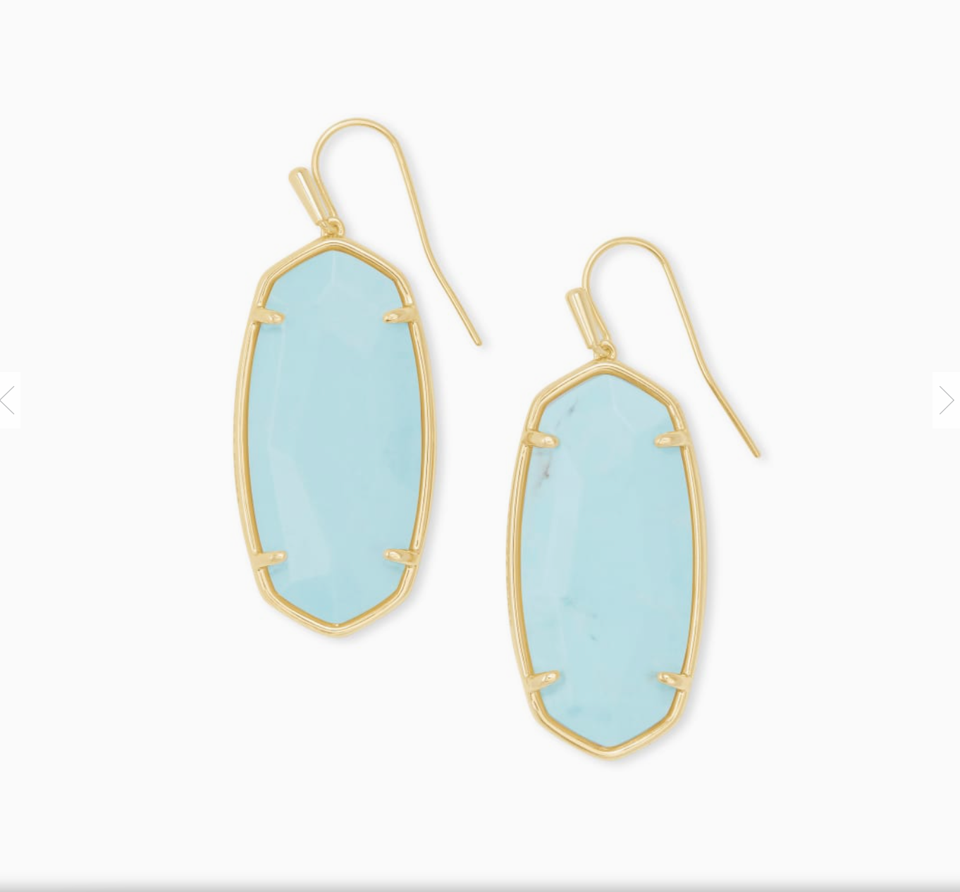 Faceted Elle Drop Earring Gold/Light Blue magnesite