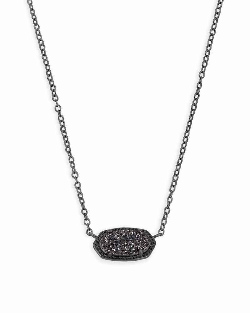 Elisa Gunmetal Black Drusy Necklace