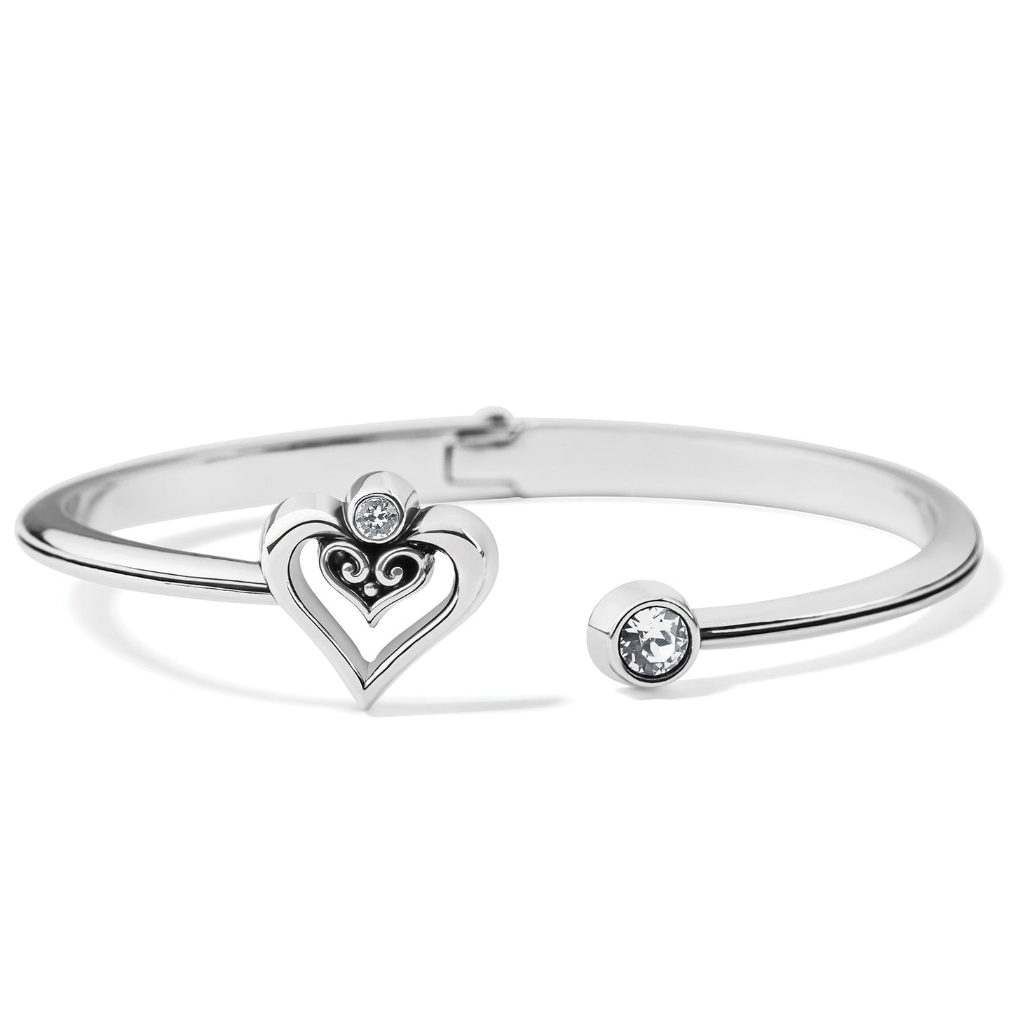 Alcazar Duet Heart Open Hinge Bangle - She Chester