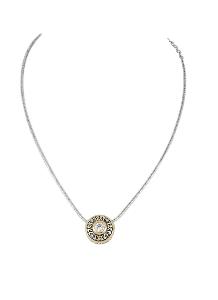 Antiqua Sliding Circle Pendant on Chain N3173 - AF00 - She Chester