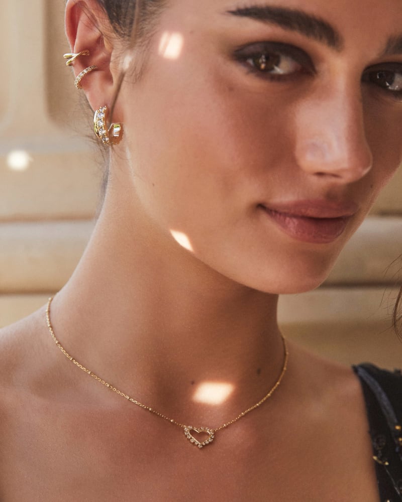 Ari Heart Delicate Bracelet Gold White Crystal - She Chester