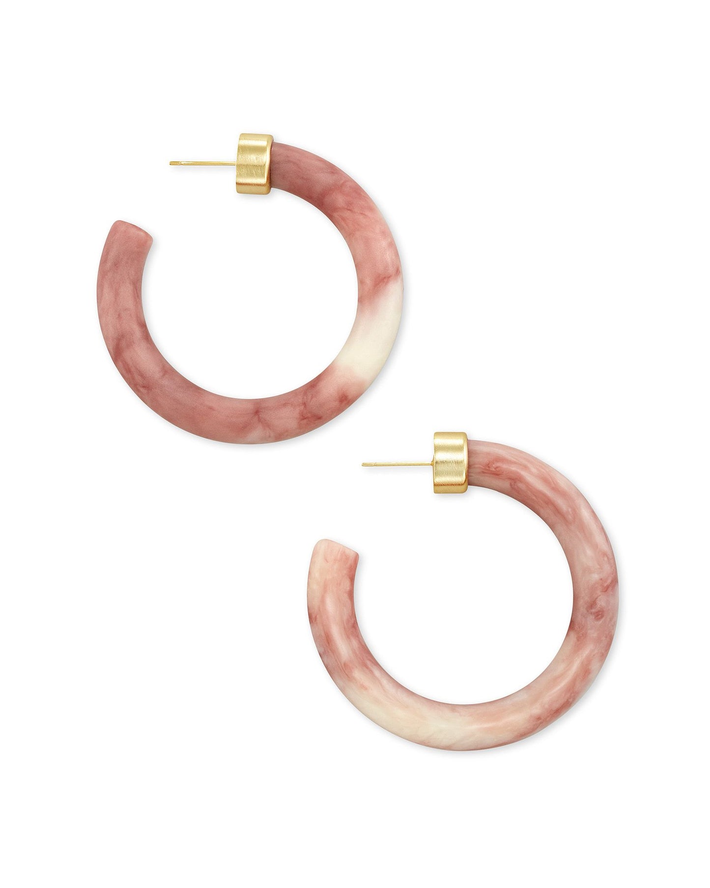 Savannah Hoop Ear Gold Matte Mauve Mix