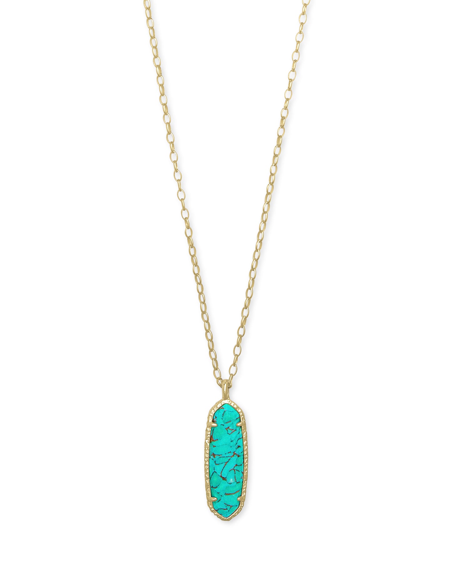 Layla Long Pendant Necklace GLD/Teal Magnesite