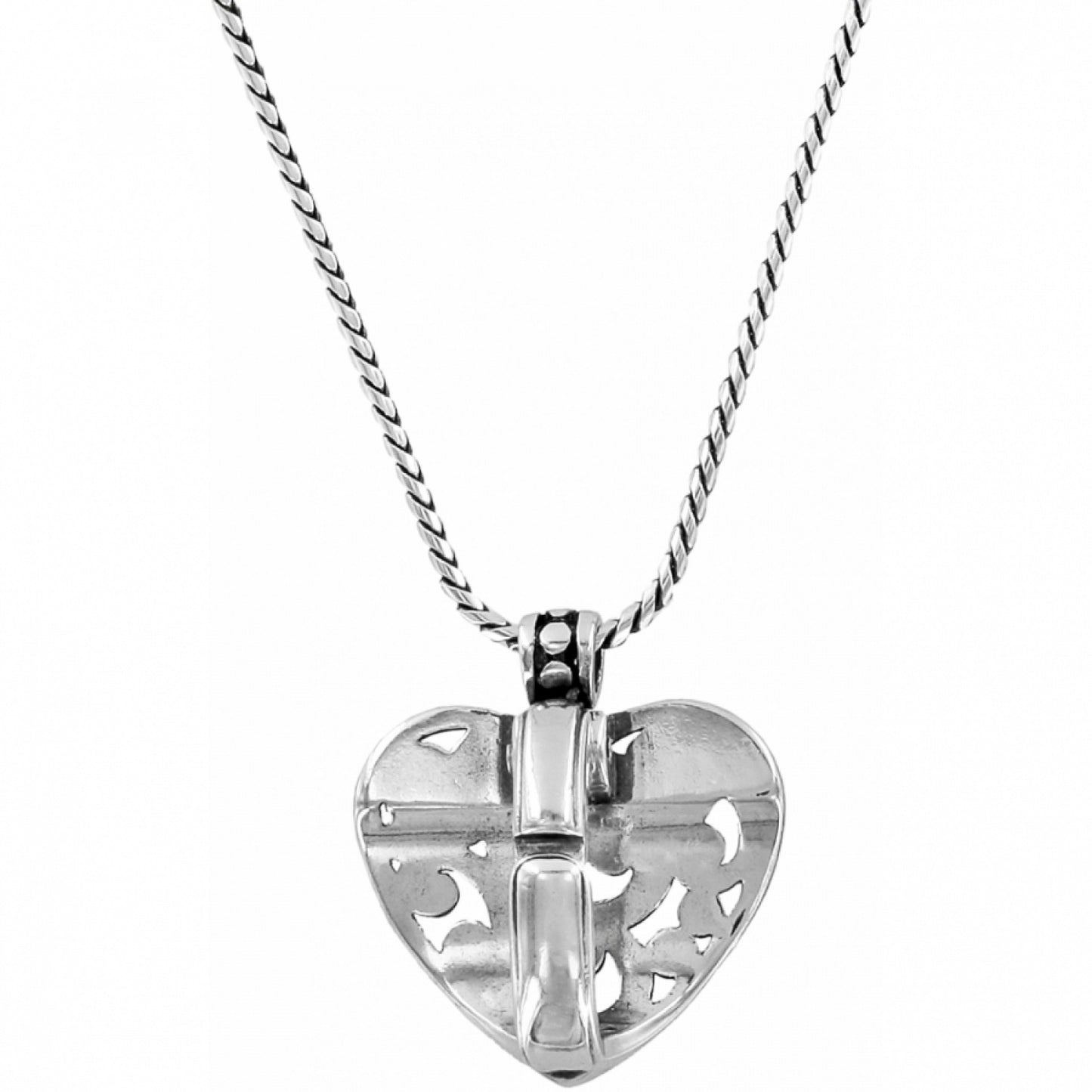 Silver Contempo Heart Badge Clip - JN3040