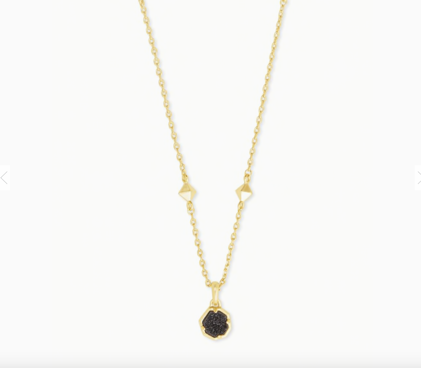 Nola Gold Necklace Black Drusy
