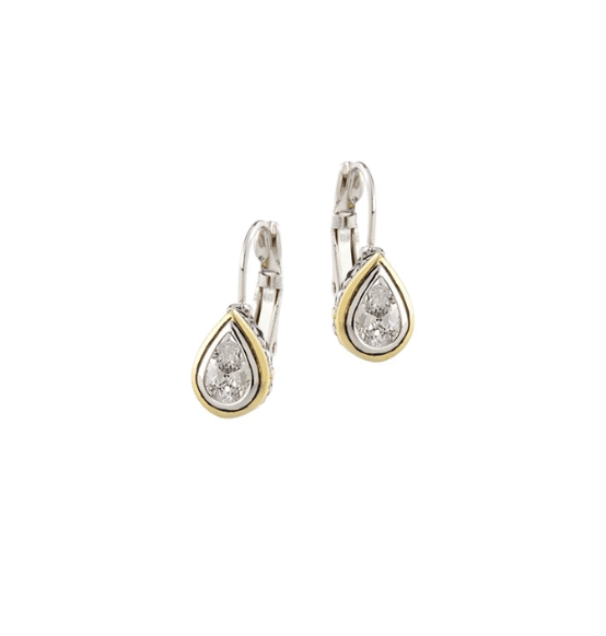Beijos 8x5mm CZ Pear Shape Bezel Set Earrings F5021 - AF00 - She Chester