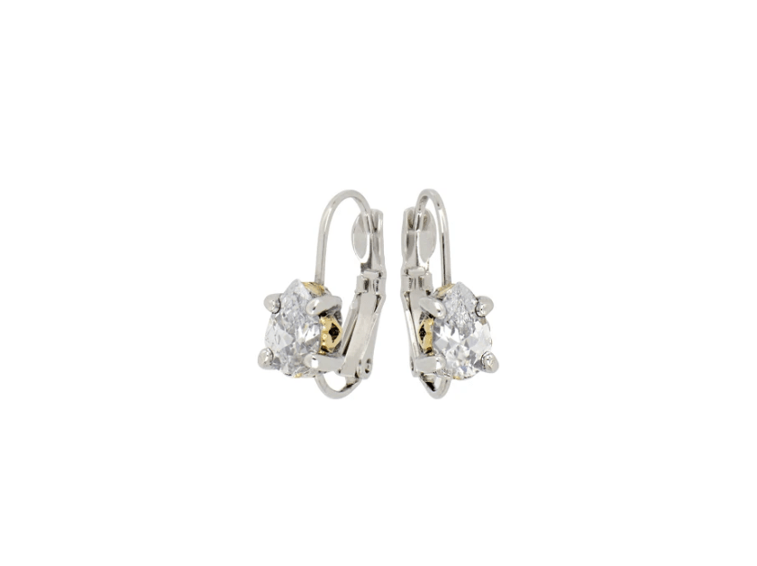 Beijos 8x5mm CZ Pear Shape Prong Set Earrings F5025 - AF00 - She Chester