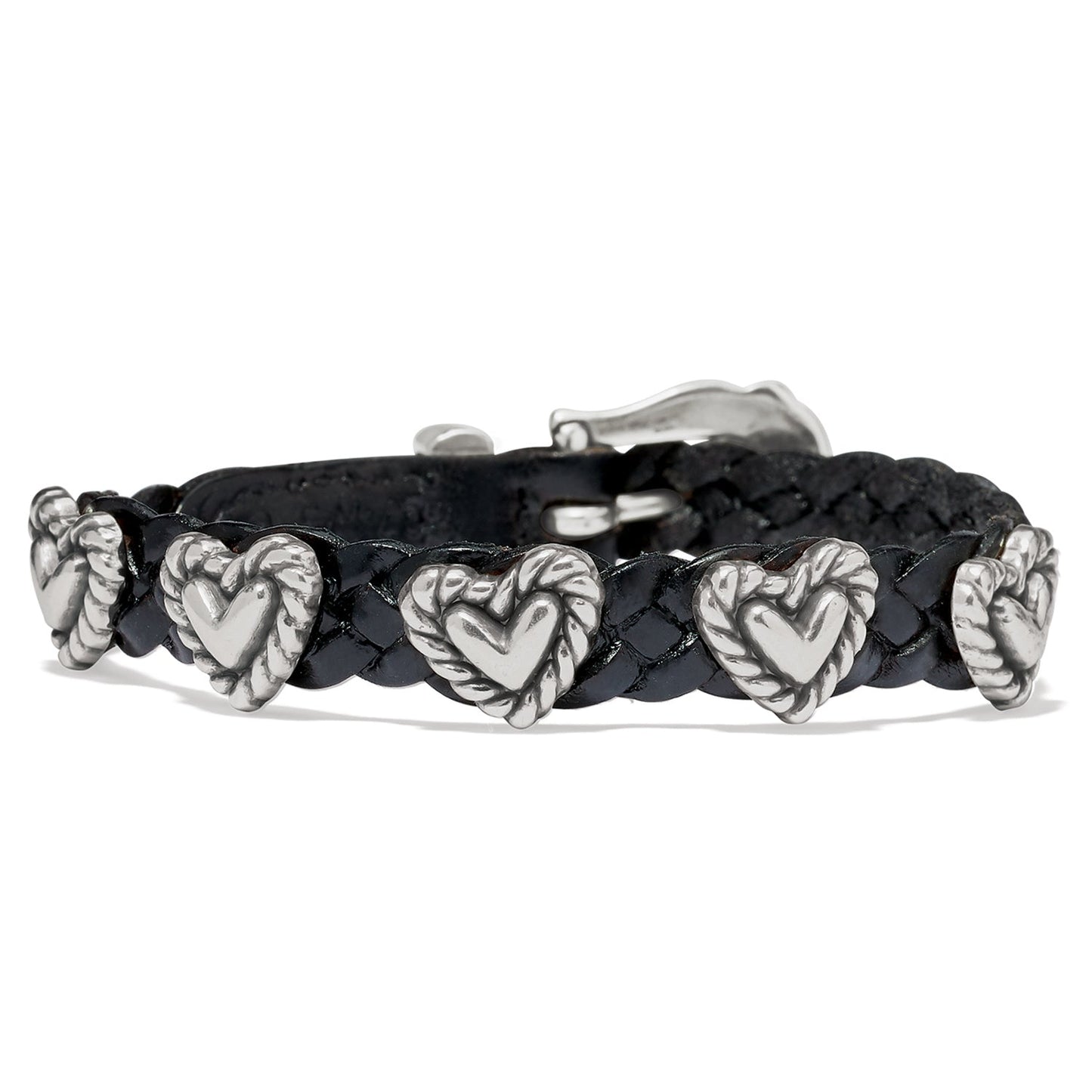 Black Roped Heart Braided Bracelet - 07475A - She Chester