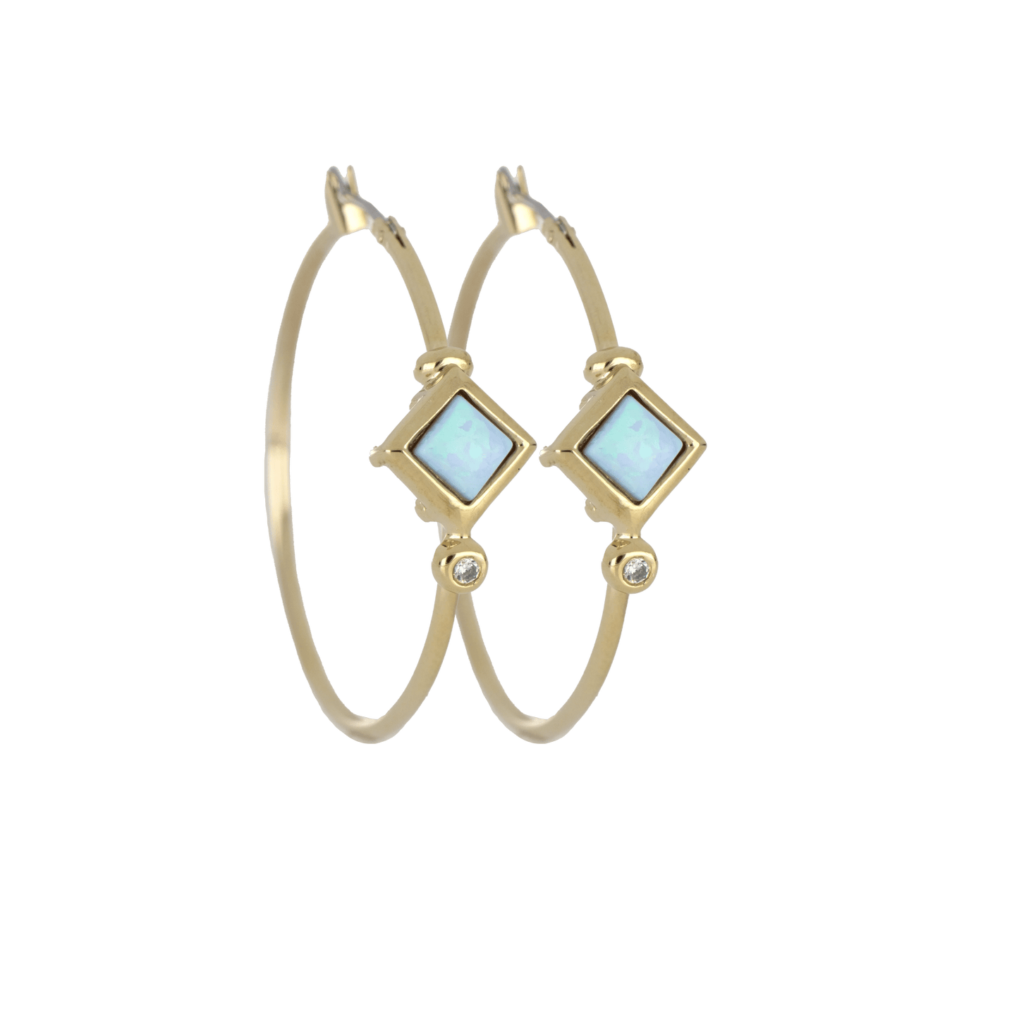 Blue Opal Diamond Hoop G5583 - G6F0 - She Chester