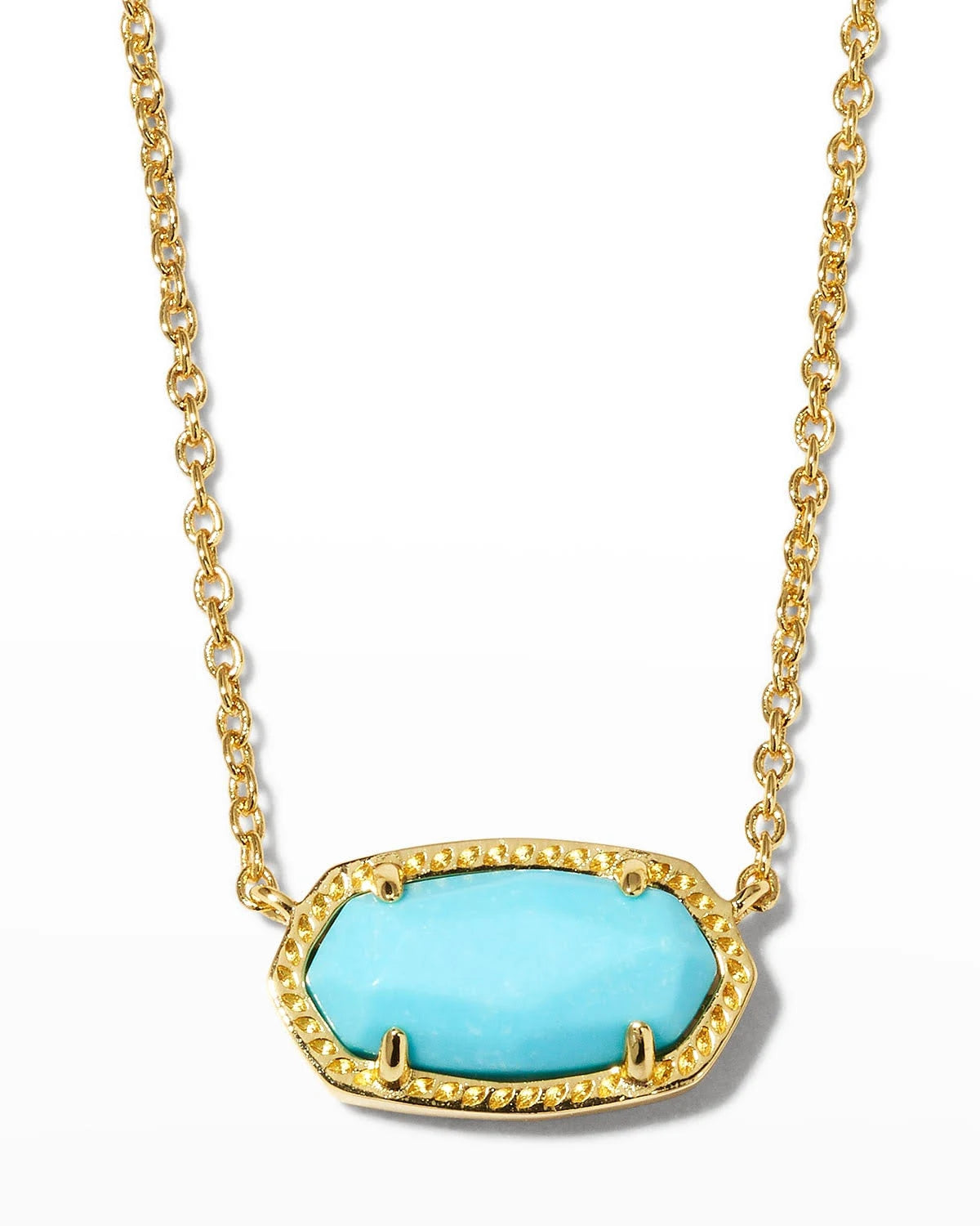 Elisa Necklace Gold Lt Blue Magnesite