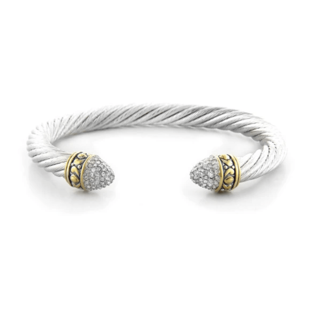 Briolette Pavé Large Wire Cuff Bracelet B2943 - AF00 - She Chester