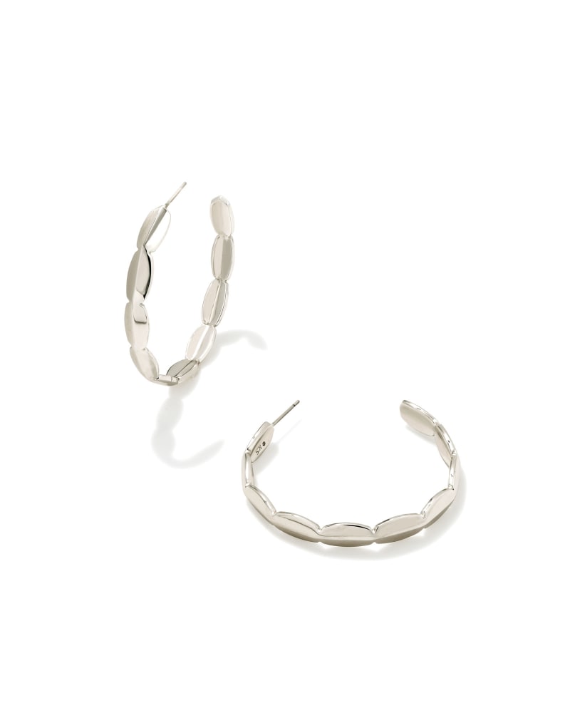BROOKE HOOP EARRINGS RHODIUM METAL - She Chester
