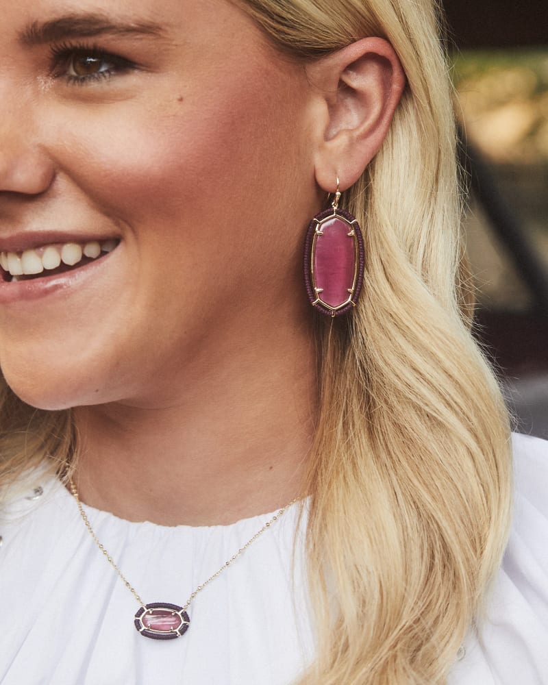 Threaded Elisa Necklace Gold Burgundy Illusion
