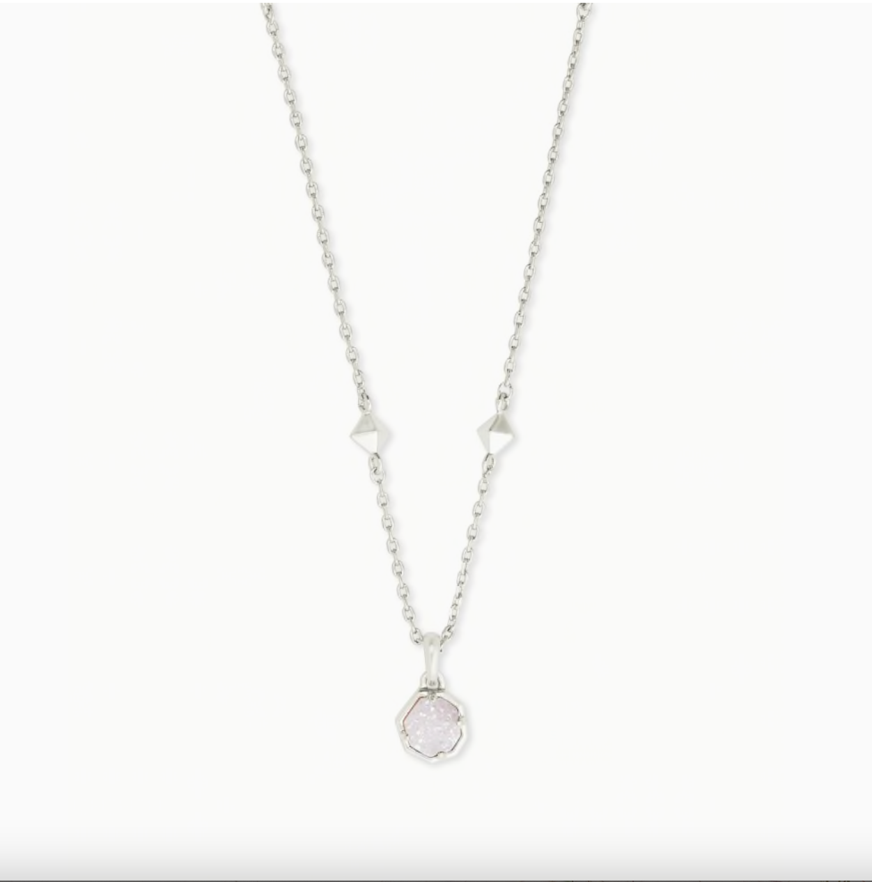 Nola Silver Necklace Iridescent Drusy