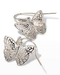 HADLEY BUTTERFLY DROP EARRINGS RHODIUM METAL