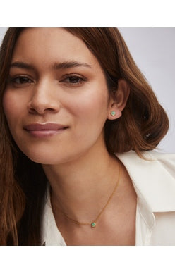 DAVIE PENDANT NECKLACE 18K GOLD VERMEIL CHRYSOPRASE