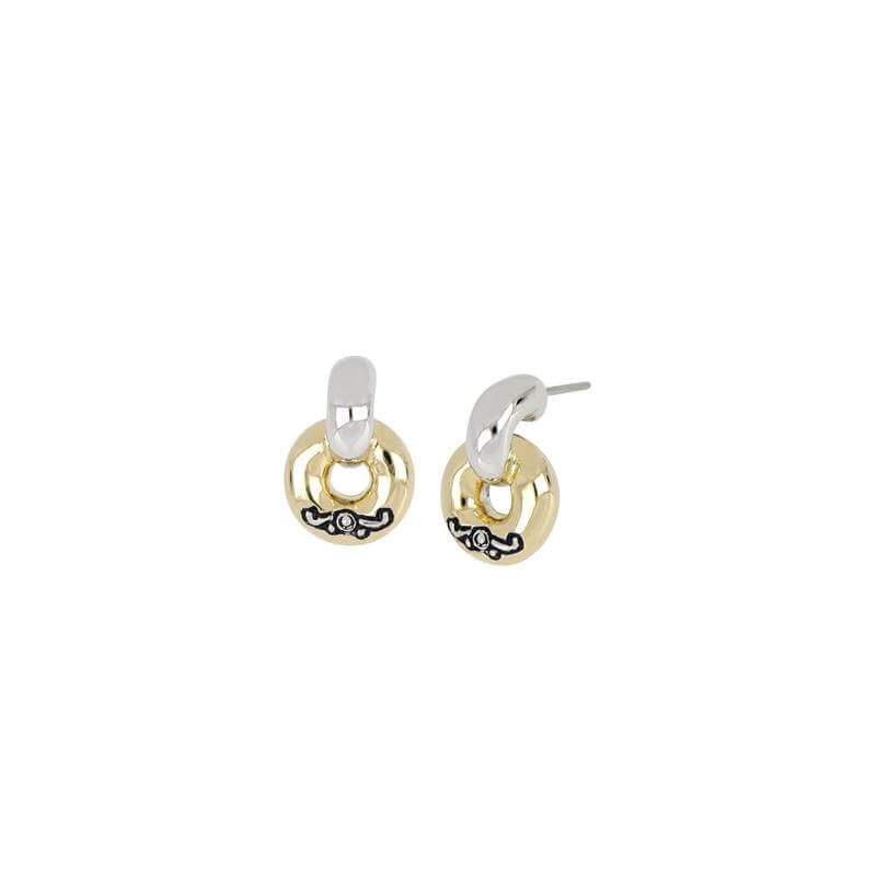 CICLO D'AMOR PETITE TWO TONE POST EARRINGS - She Chester