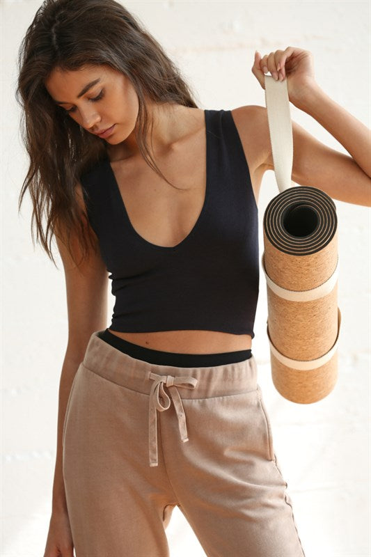 Plunge V Crop Tank Top