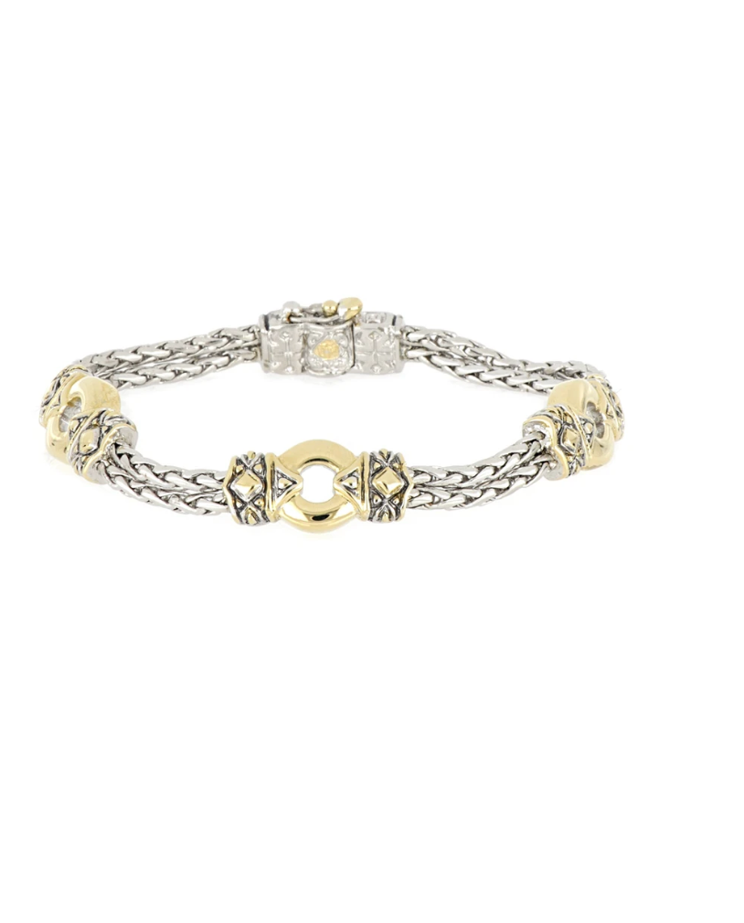 Antiqua Gold Circle Three Station Bracelet B2840-A000