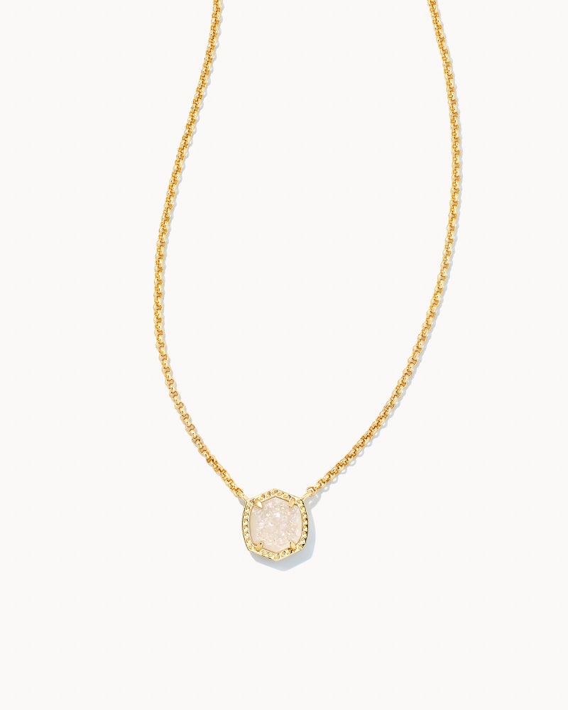 Davie Necklace Gold Iridescent Drusy
