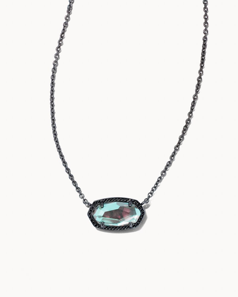Elisa Necklace Gunmetal Gray Dichroic Glass