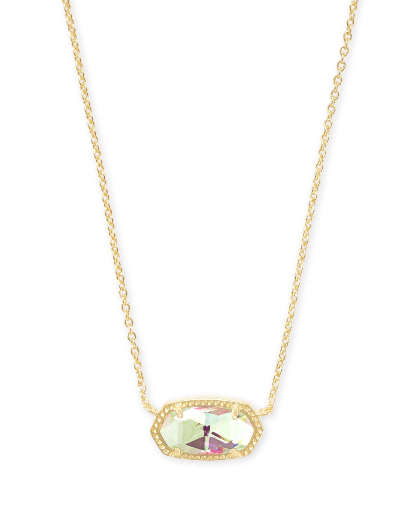 Elisa Gold Pendant Necklace In Dichroic Glass - She Chester