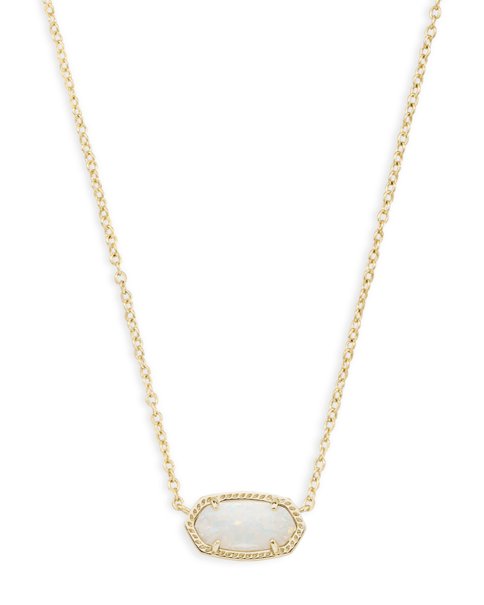 Elisa Gold White Opal Necklace - She Chester