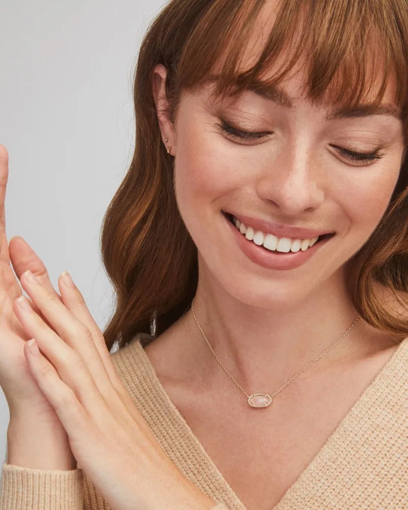 Elisa Gold/Rose Quartz Necklace - She Chester