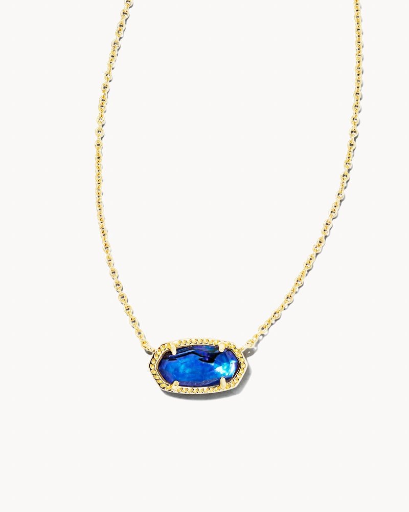 Elisa Necklace Gold Navy Abalone - She Chester