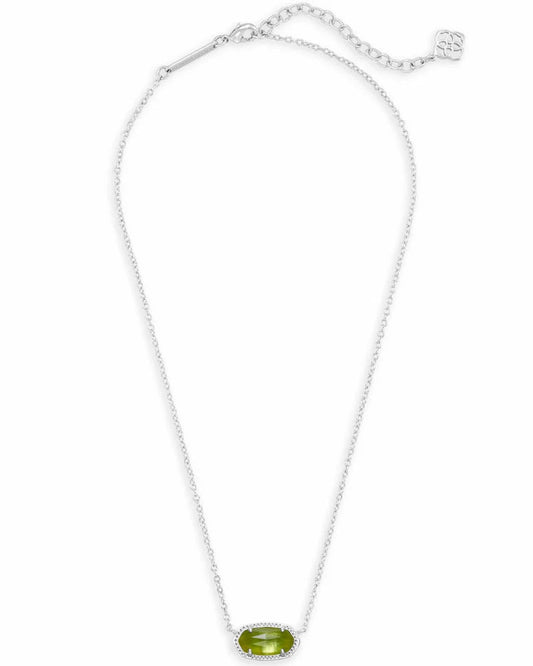Elisa Necklace Rhodium Peridot Illusion - She Chester