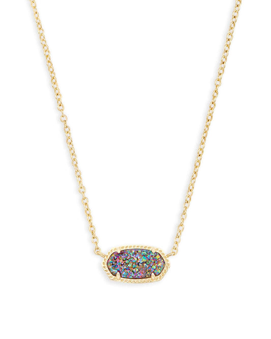 Elisa Pendant Necklace In Multicolor Drusy - She Chester
