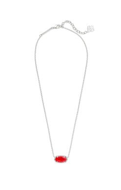 Elisa Rhod/ Silver Red Illusion Necklace - She Chester