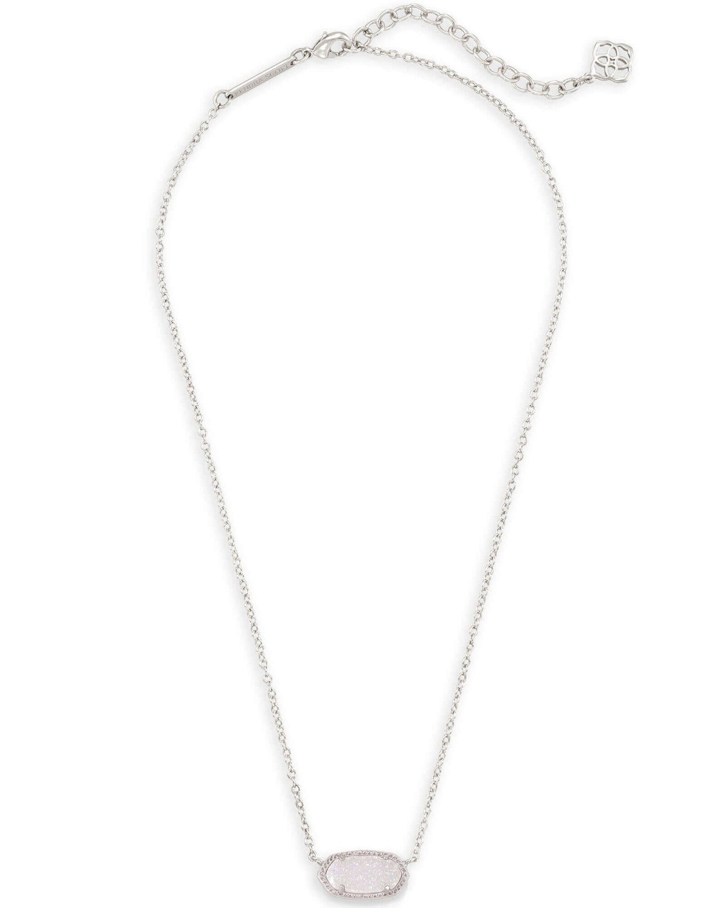 Elisa Silver Pendant Necklace In Iridescent Drusy - She Chester