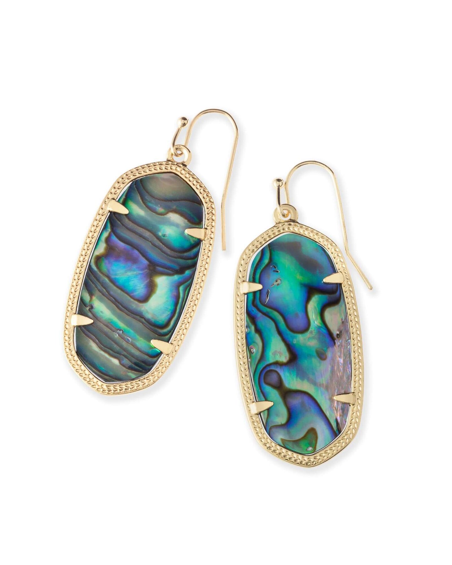 Elle Gold Drop Earrings In Abalone Shell - She Chester