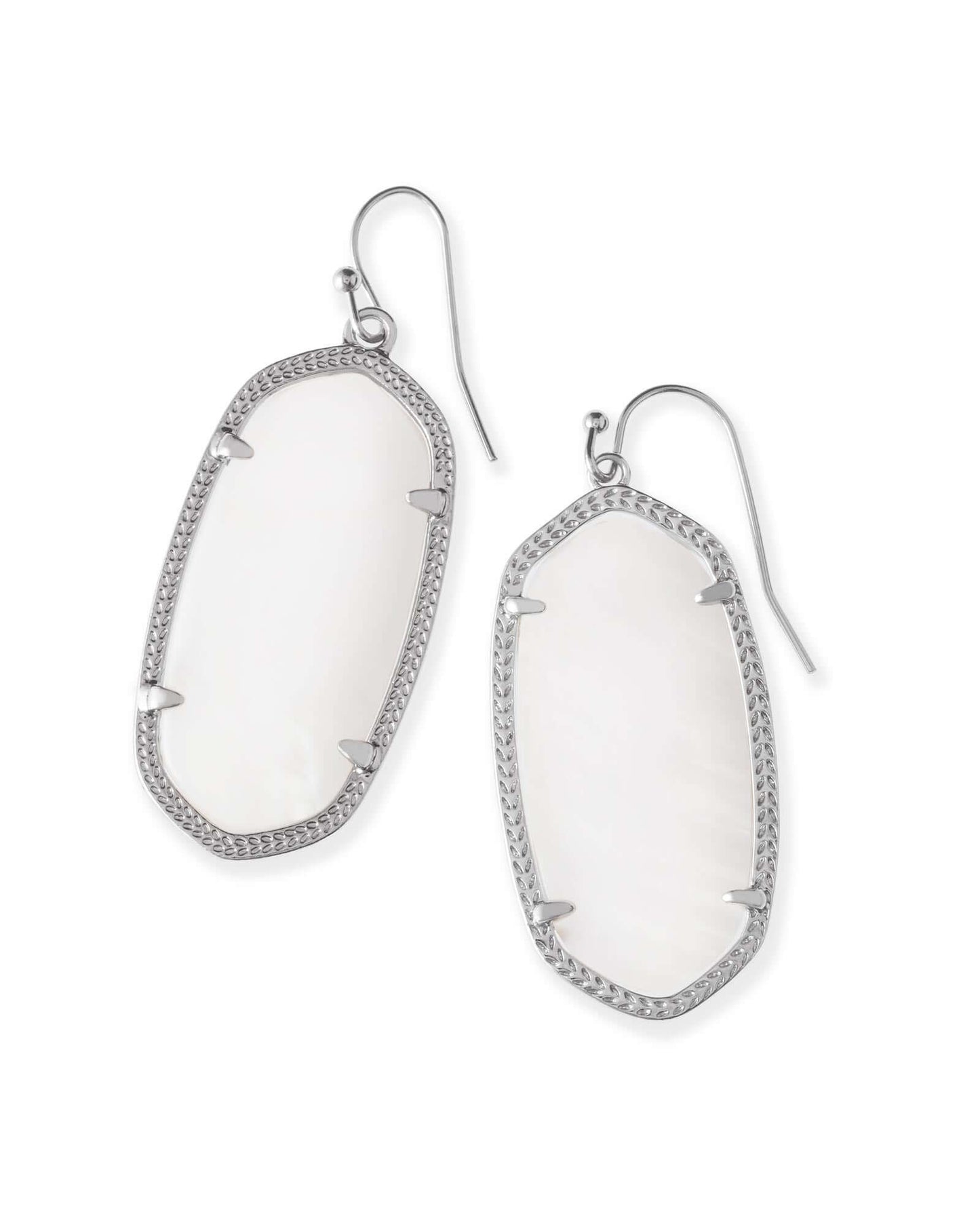 Elle Silver Drop Earrings In White Pearl - She Chester