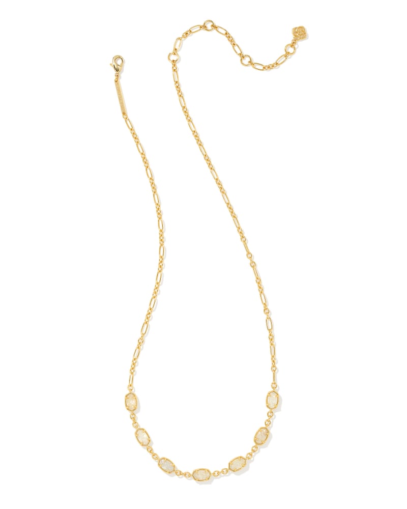EMILIE STRAND NECKLACE GOLD IRIDESCENT DRUSY
